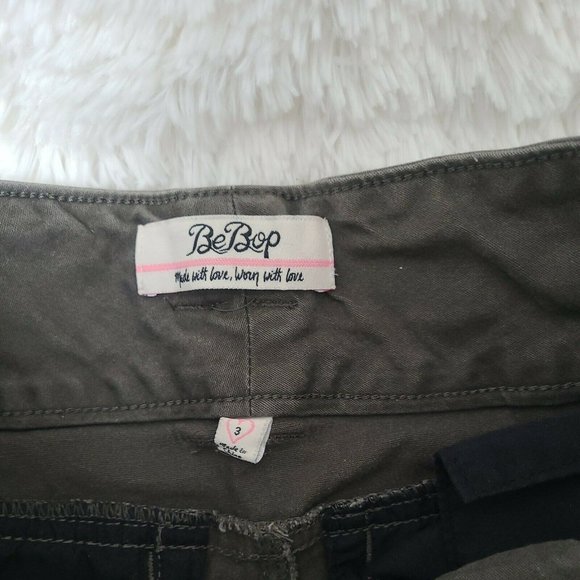 Bebop Womens Size 5 KHAKI GREEN Long Pants Work Uniform Boot Cut Juniors - Picture 3 of 5